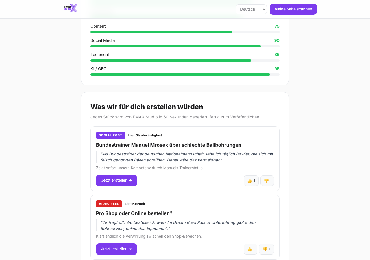 4 idea cards with vote buttons